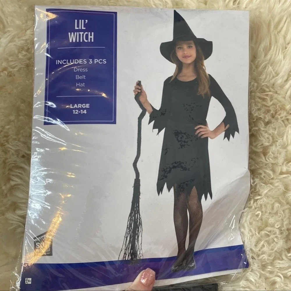 Lil Witch Children's Large 12-14 Suit Yourself Costumes Dress Hat Belt‎